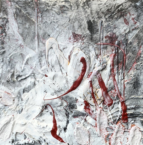 Collage, Acryl auf Leinwand, 50 x 50 cm