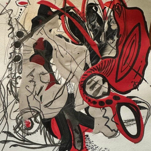 Mischtechnik, Acryl auf Papier, 15 x 15 cm